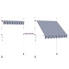 Auvent rétractable manuel 200 cm Rayures bleues et blanches 552131552131