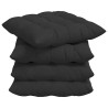 Coussins de siège 4 pcs Noir 40 x 40 x 6 cm Microfibre 552134552134