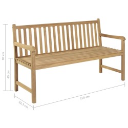 Banc de jardin 150 cm Teck 552140552140