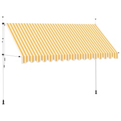 Auvent rétractable manuel 400 cm Rayures oranges et blanches 552142552142