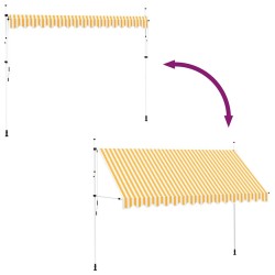 Auvent rétractable manuel 400 cm Rayures oranges et blanches 552142552142