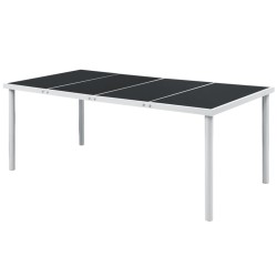 Table de jardin 190x90x74 cm Noir Acier 552148552148