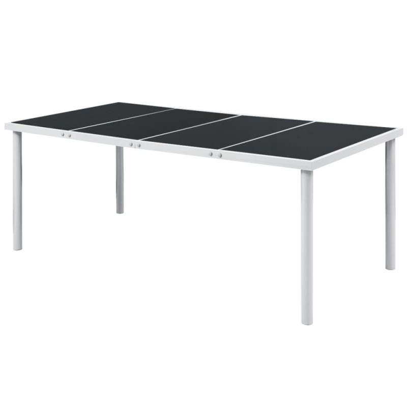 Table de jardin 190x90x74 cm Noir Acier 552148552148