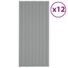 Panneau de toiture 12 pcs Gris 100 x 45 cm Acier galvanisé 552152552152