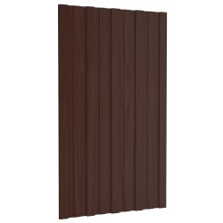 Panneau de toiture 12 pcs Marron 80 x 45 cm Acier galvanisé 552157552157