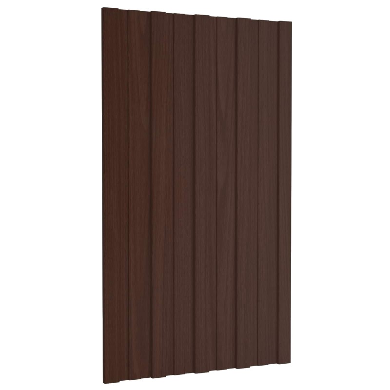Panneau de toiture 12 pcs Marron 80 x 45 cm Acier galvanisé 552157552157