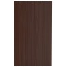 Panneau de toiture 12 pcs Marron 80 x 45 cm Acier galvanisé 552157552157