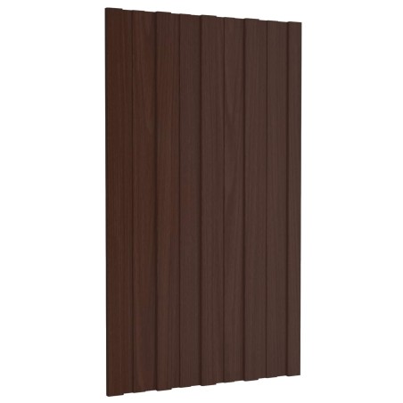Panneau de toiture 36 pcs Marron 80 x 45 cm Acier galvanisé 552158552158