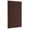 Panneau de toiture 36 pcs Marron 80 x 45 cm Acier galvanisé 552158552158