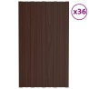 Panneau de toiture 36 pcs Marron 80 x 45 cm Acier galvanisé 552158552158