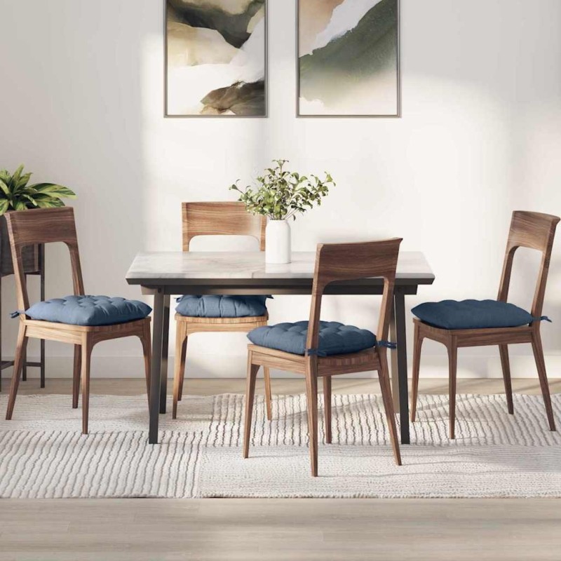 Coussins de siège 4 pcs Bleu 40 x 40 x 6 cm 552162552162