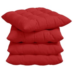 Coussins de siège 4 pcs Rouge 40 x 40 x 6 cm tissu 552164552164