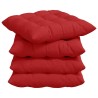 Coussins de siège 4 pcs Rouge 40 x 40 x 6 cm tissu 552164552164
