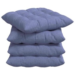Coussins de siège 4 pcs Bleu denim 40 x 40 x 6 cm tissu 552166552166