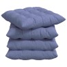 Coussins de siège 4 pcs Bleu denim 40 x 40 x 6 cm tissu 552166552166