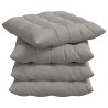 Coussins de siège 4 pcs Gris clair 40 x 40 x 6 cm Microfibre 552169552169