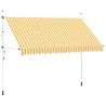 Auvent rétractable manuel 350 cm Rayures oranges et blanches 552170552170
