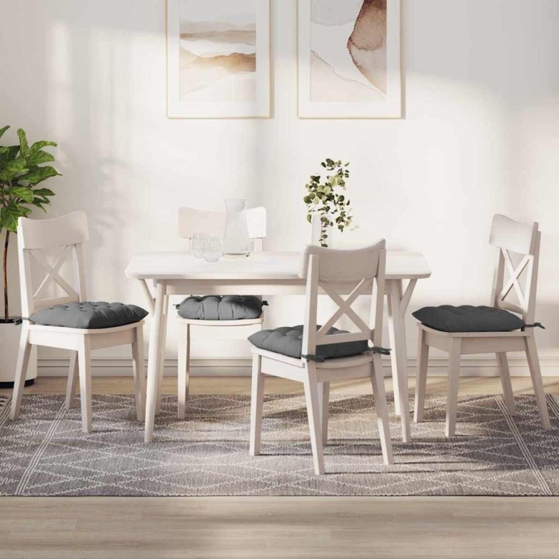 Coussins de siège 4 pcs Gris foncé 40 x 40 x 6 cm Microfibre 552172552172