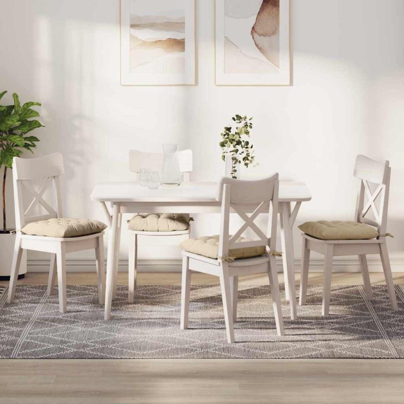 Coussins de siège 4 pcs Crème 40 x 40 x 6 cm Microfibre 552173552173