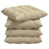 Coussins de siège 4 pcs Crème 40 x 40 x 6 cm Microfibre 552173552173