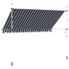 Auvent rétractable manuel 350 cm Rayures bleues et blanches 552179552179