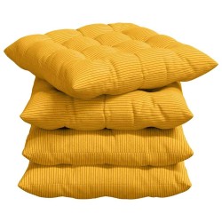 Coussins de siège 4 pcs Jaune clair 40 x 40 x 6 cm 552184552184