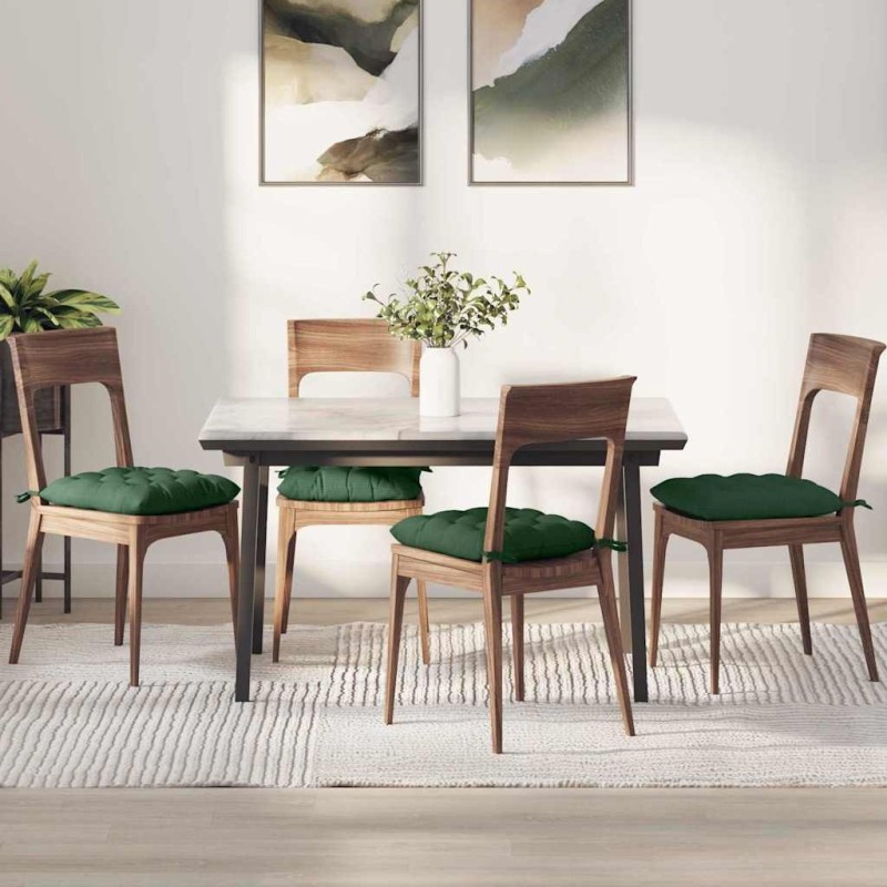 Coussins de siège 4 pcs Vert foncé 40 x 40 x 6 cm 552185552185