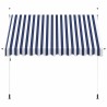Auvent rétractable manuel 300 cm Rayures bleues et blanches 552188552188