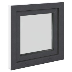Fenêtre de sous-sol RISOR Anthracite 50 x 50 cm PVC et verre 552194552194