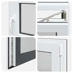 Fenêtre de sous-sol RISOR Anthracite 50 x 50 cm PVC et verre 552194552194