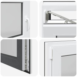 Fenêtre de sous-sol RISOR Anthracite 120 x 60 cm PVC et verre 552210552210