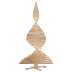 Arbres de Noël avec support Naturel 180 cm Bois massif en pin 552212552212