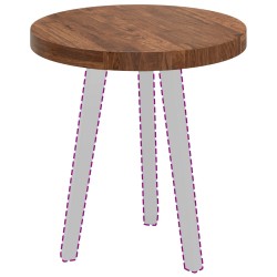 Plateau de table Marron Clair Ø 50 x 4 cm Bois de chêne massif 552225552225