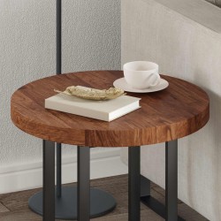 Plateau de table Marron Clair Ø 50 x 4 cm Bois de chêne massif 552225552225