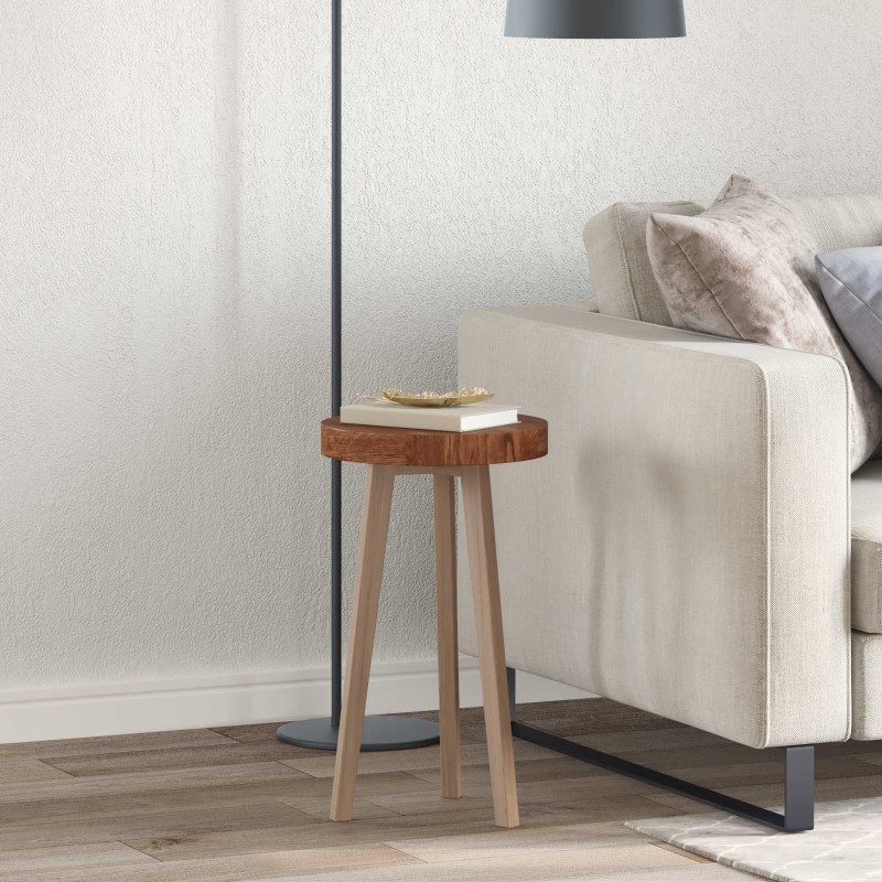 Plateau de table Marron Clair Ø 30 x 4 cm Bois de chêne massif 552246552246