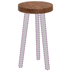 Plateau de table Marron Clair Ø 30 x 4 cm Bois de chêne massif 552246552246
