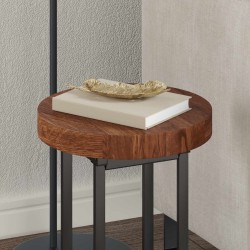 Plateau de table Marron Clair Ø 30 x 4 cm Bois de chêne massif 552246552246