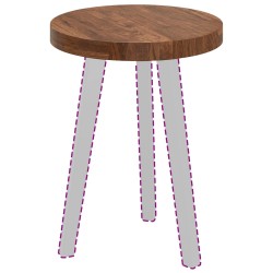 Plateau de table Marron Clair Ø 40 x 4 cm Bois de chêne massif 552247552247