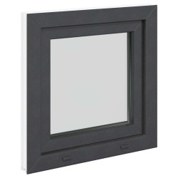 Fenêtre de sous-sol RISOR Anthracite 60 x 60 cm PVC et verre 552251552251