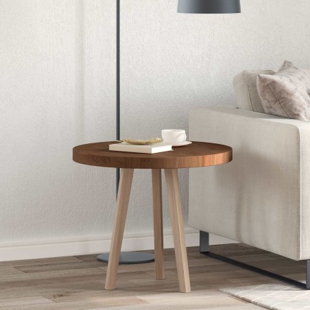 Plateau de table Marron foncé Ø 60 x 4 cm Bois de chêne massif 552252552252