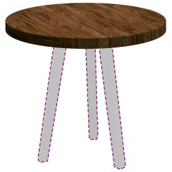 Plateau de table Marron foncé Ø 60 x 4 cm Bois de chêne massif 552252552252