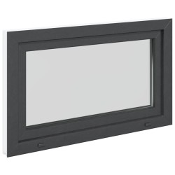 Fenêtre de sous-sol RISOR Anthracite 100 x 70 cm PVC et verre 552255552255