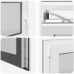 Fenêtre de sous-sol RISOR Anthracite 110 x 70 cm PVC et verre 552260552260