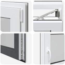 Fenêtre de sous-sol RISOR Anthracite 120 x 60 cm PVC et verre 552261552261