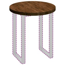 Plateau de table Marron foncé Ø 70 x 4 cm Bois de chêne massif 552262552262