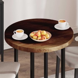 Plateau de table Marron foncé Ø 70 x 4 cm Bois de chêne massif 552262552262