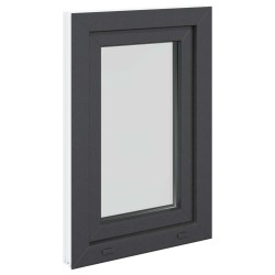 Fenêtre de sous-sol RISOR Anthracite 50 x 75 cm PVC et verre 552263552263