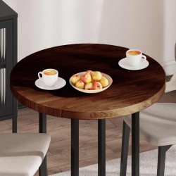 Plateau de table Marron foncé Ø 80 x 4 cm Bois de chêne massif 552266552266