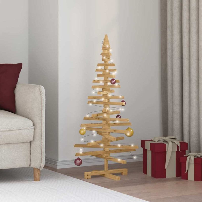 Arbre de Noël en bois Marron 120 cm Bois massif en pin 552271552271