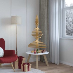 Arbre de Noël en bois Marron 120 cm Bois massif en pin 552271552271
